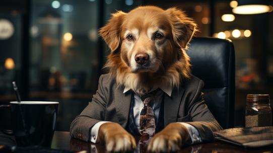 加班狗笔记本电脑狗狗训练工作狂宠物狗商人