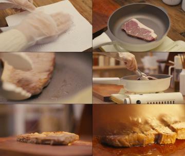 煎牛排烤肉高清在线视频素材下载