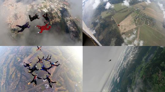 【合集】高空跳伞冒险视频素材模板下载