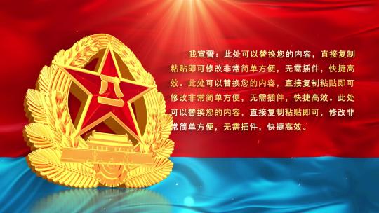 入军誓词字幕板空军旗帜版