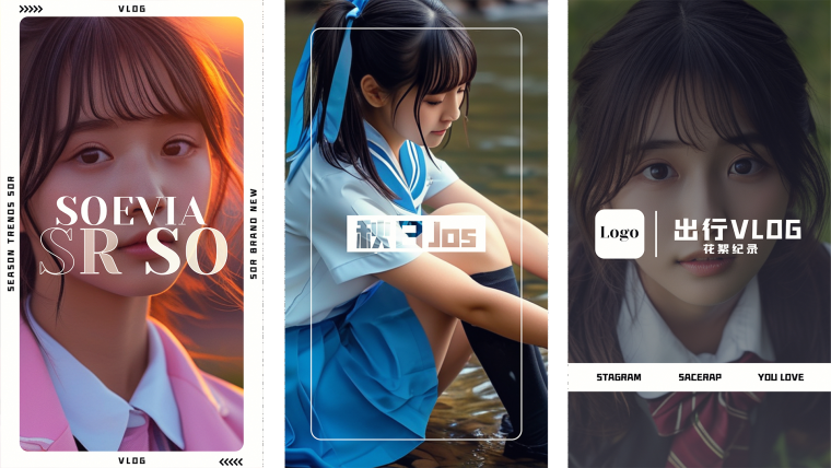 竖屏社交媒体短视频清新简洁图文快剪宣传