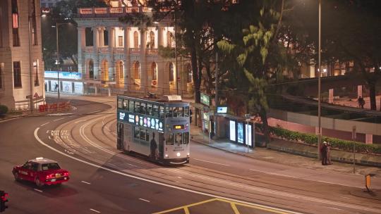 香港中环夜景叮叮车