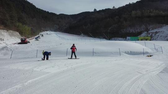大明山滑雪航拍风光视频