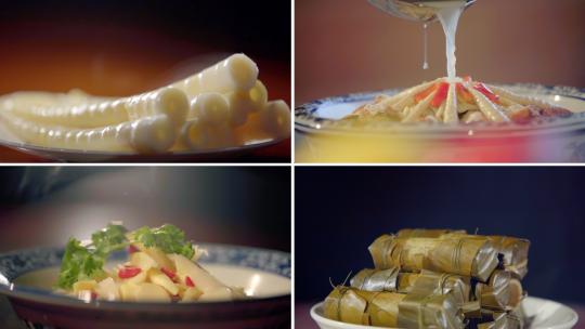 贵州黔西北赤水全竹宴美食高清在线视频素材下载