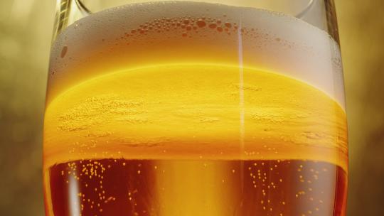 啤酒在玻璃杯中的特写镜头视频素材模板下载