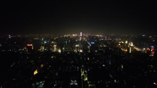 郑州城市夜景灯光航拍