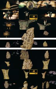 鼎樽甲骨文放大镜高清在线视频素材下载