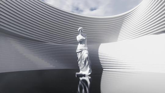 艺术馆 牛顿摆 展出 美学 展览 建筑空间视频素材模板下载