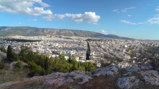从菲洛帕普斯山顶看雅典的白宫视频素材模板下载