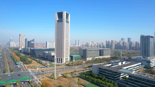 中国建设银行大楼航拍视频素材模板下载