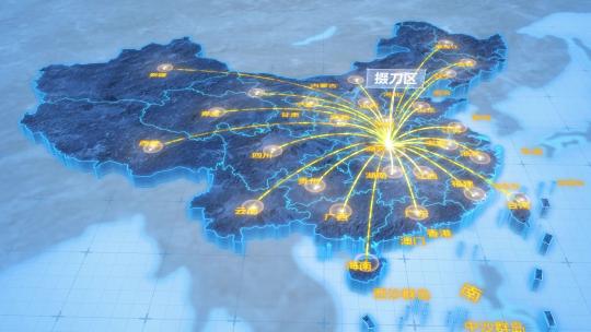 荆门市掇刀区辐射全国网络地图ae模板
