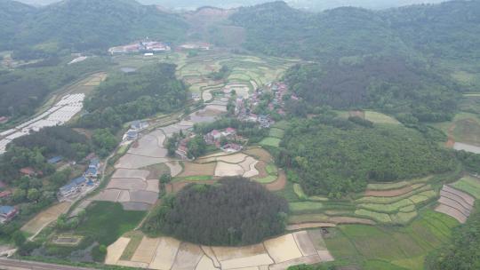 南方丘陵山川农业种植农田航拍