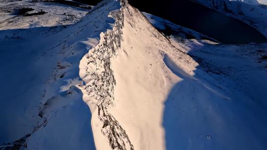 FPV无人机航拍自然风光冰山冰川河流雪山