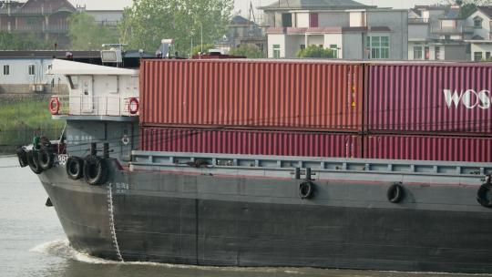 货船轮船运输船江河湖海实拍视频素材模板下载