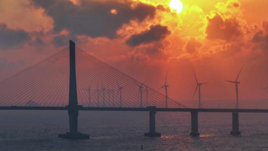 上海东海大桥航拍视频素材模板下载