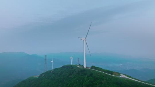 中营风电风车风力发电新能源日出航拍0514