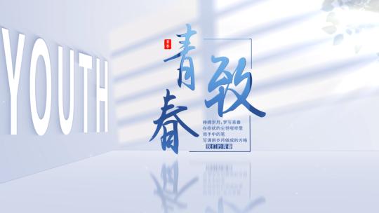 简洁唯美清新光影文字标题（AE模版）