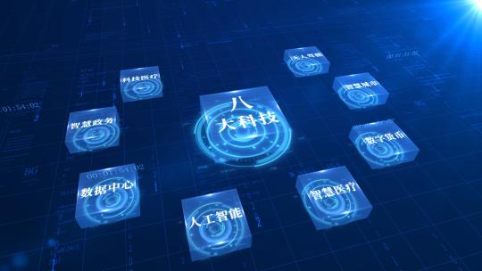 八大科技架构分类AE模板AE视频素材教程下载
