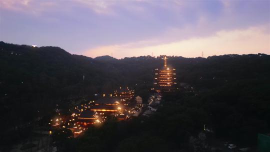 浙江省温州市景山公园护国寺夜景