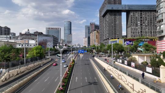 昆明北京路傍晚航拍