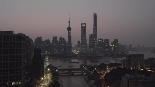 上海夜景航拍素材