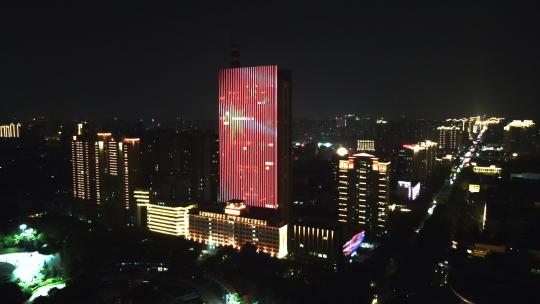 航拍郑州城市夜景
