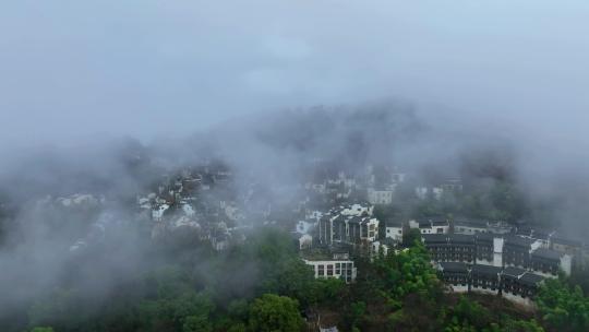 航拍江西婺源篁岭景区徽派建筑古民居