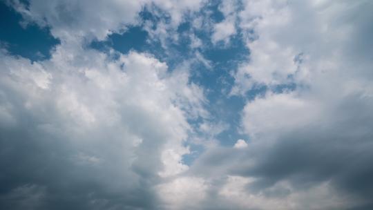 蓝天白云积雨云多云天空天气延时