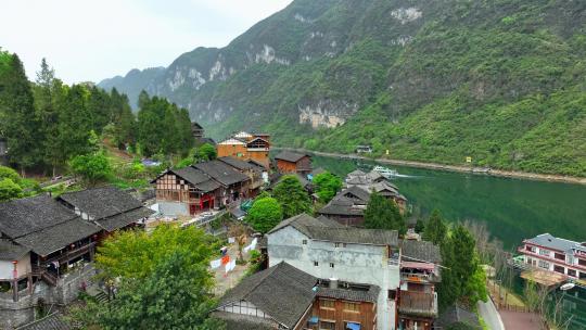 4K重庆市酉阳县龚滩古镇旅游景区白天风景