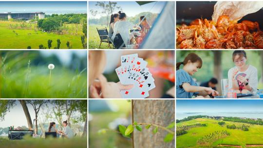 露营/户外聚会/露营基地/聚餐高清在线视频素材下载