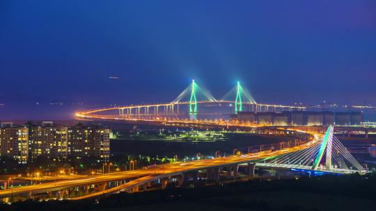 跨海大桥夜景延时