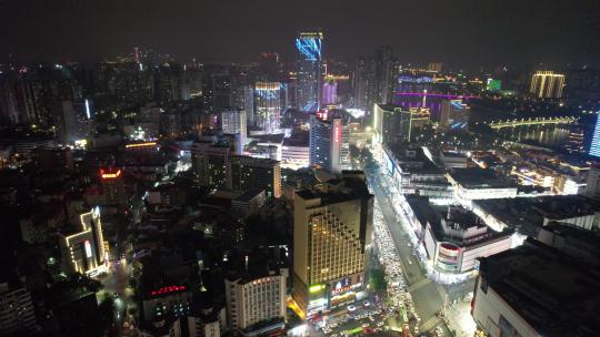 广西南宁城市夜景交通航拍