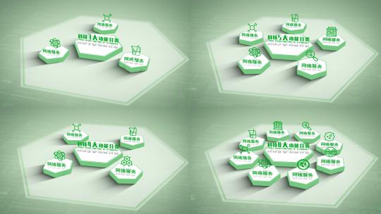 【无插件】3-8绿色图标功能分类12高清AE视频素材下载