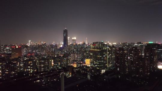 徐家汇商圈夜景航拍空镜