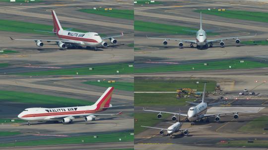 卡利塔航空KALITTA波音747降落高清在线视频素材下载