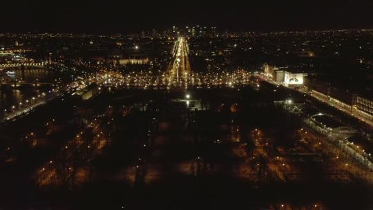 396_巴黎夜景，航拍前摄