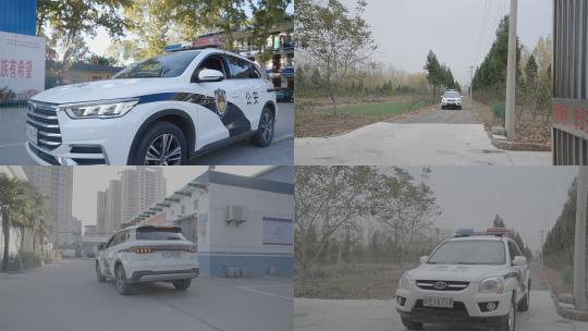公安警车巡逻出警车辆行驶高清在线视频素材下载