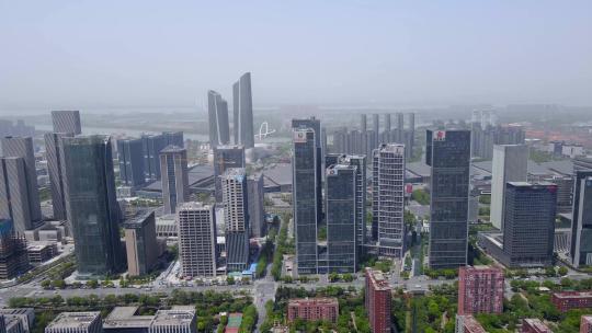 4k 航拍南京河西新城CBD建筑景观