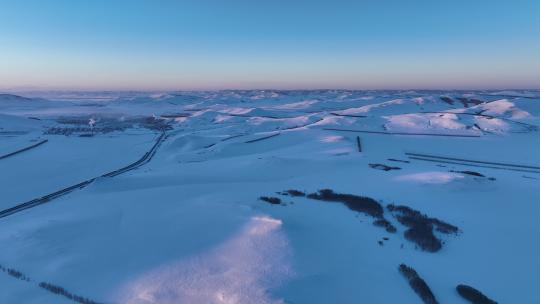 航拍额尔古纳雪域雪原风光