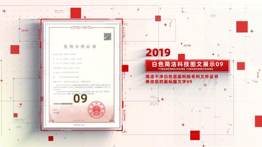 红色科技党政党建政府证书图片图文AE模板