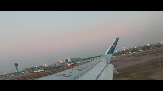 广州白云机场飞机起飞视频素材模板下载