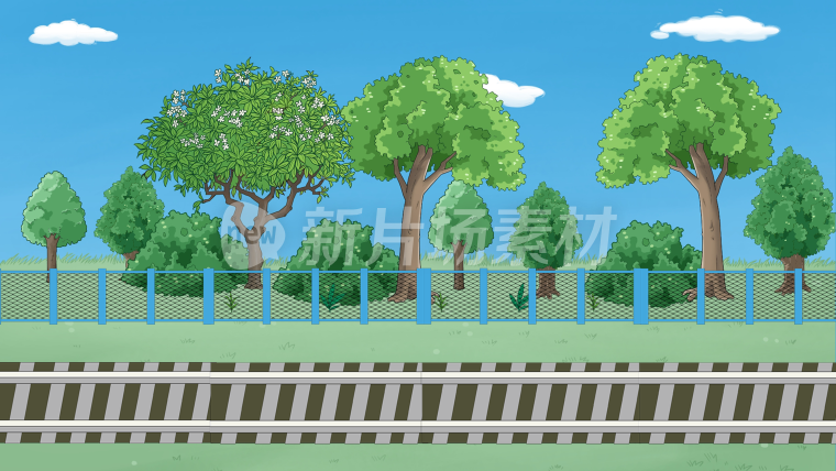 铁路插画 手绘铁路场景