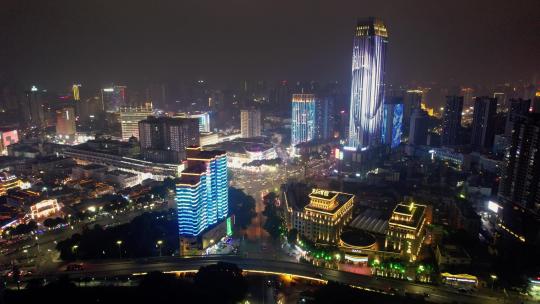 航拍南宁城市夜景视频素材模板下载