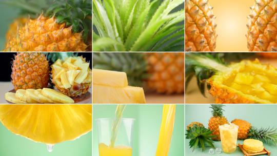 菠萝凤梨饮品进口水果广告创意实拍高清在线视频素材下载