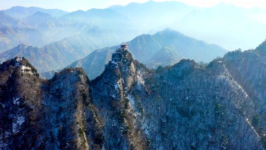 航拍陕西南五台山景区视频素材模板下载