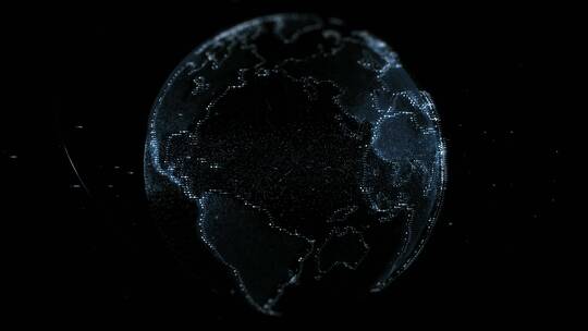 地球板块在蓝光中的数字投影