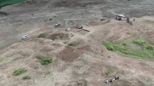 巴基斯坦塔克西拉古迹遗迹考古俯视航拍