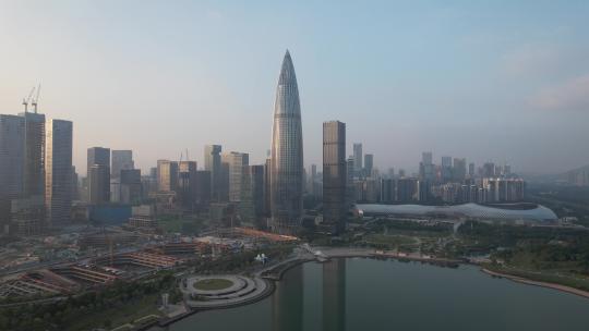 深圳城市风光，人才公园，中国华润大厦航拍视频素材模板下载