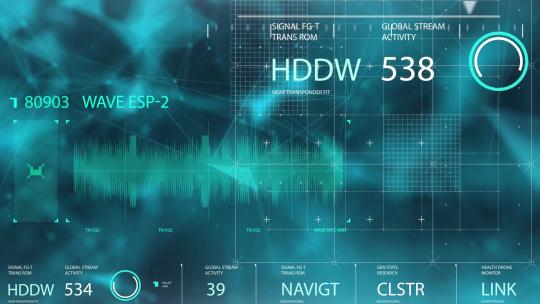 34蓝色高科技文字数据HUD变化瞄准信息背景