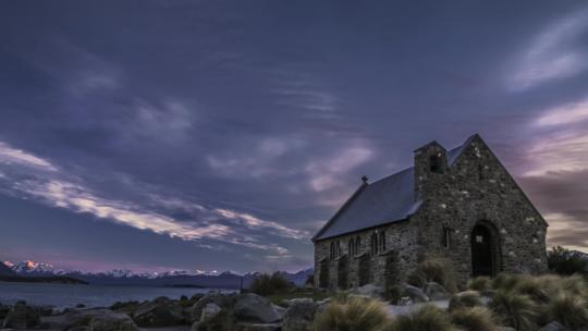 新西兰标志性教堂的延时